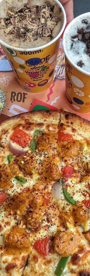 Pizza + Peppered Chicken + Milkshake