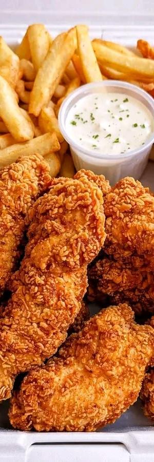Chicken and Chips with Milkshake